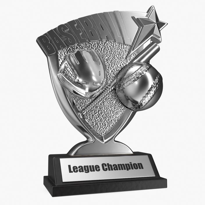 Silver Baseball Trophy 3D