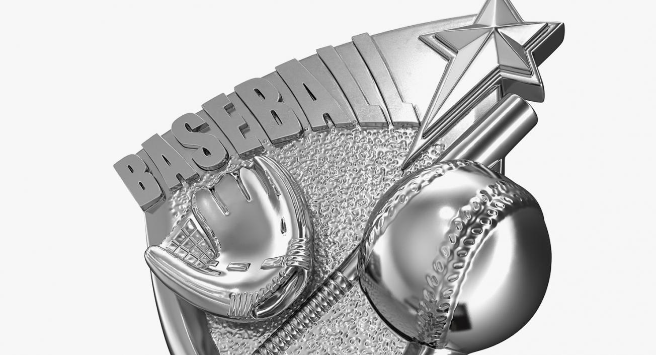 Silver Baseball Trophy 3D