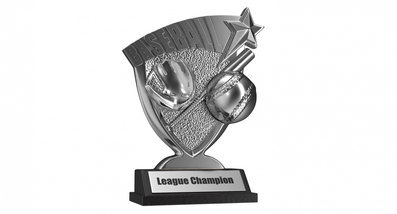 Silver Baseball Trophy 3D