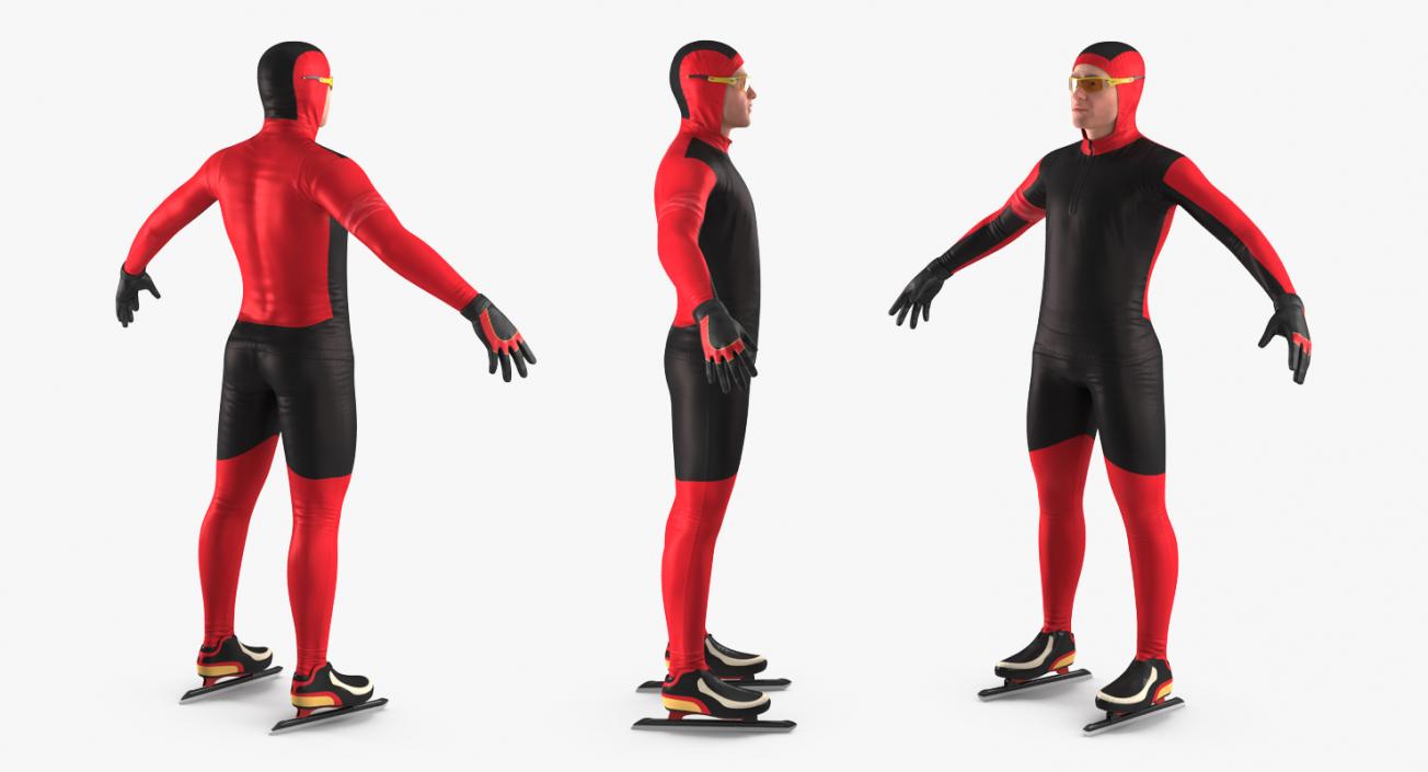 Speed Skater Generic Rigged 3D