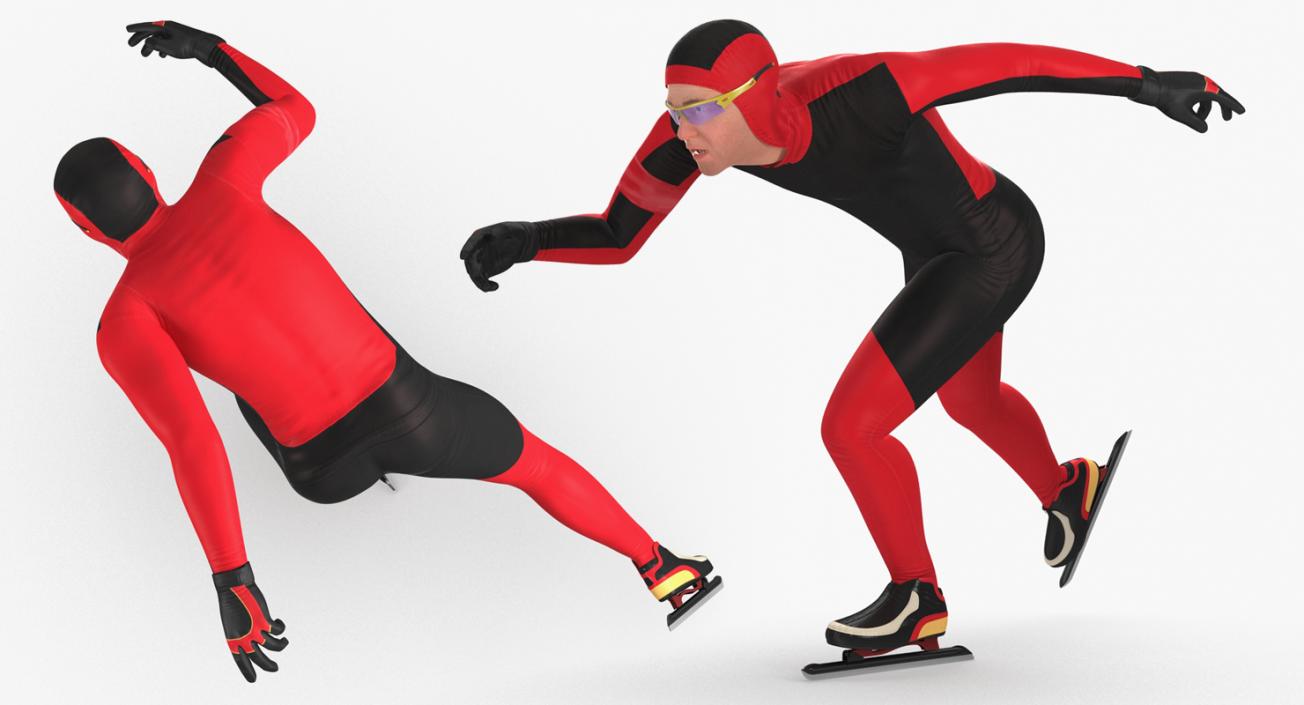 Speed Skater Generic Rigged 3D