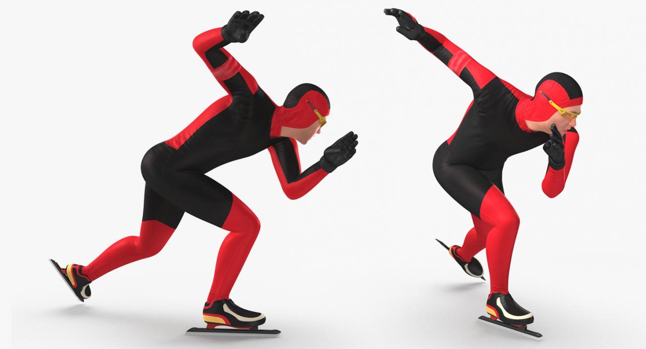 Speed Skater Generic Rigged 3D