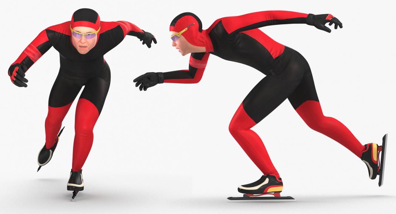 Speed Skater Generic Rigged 3D