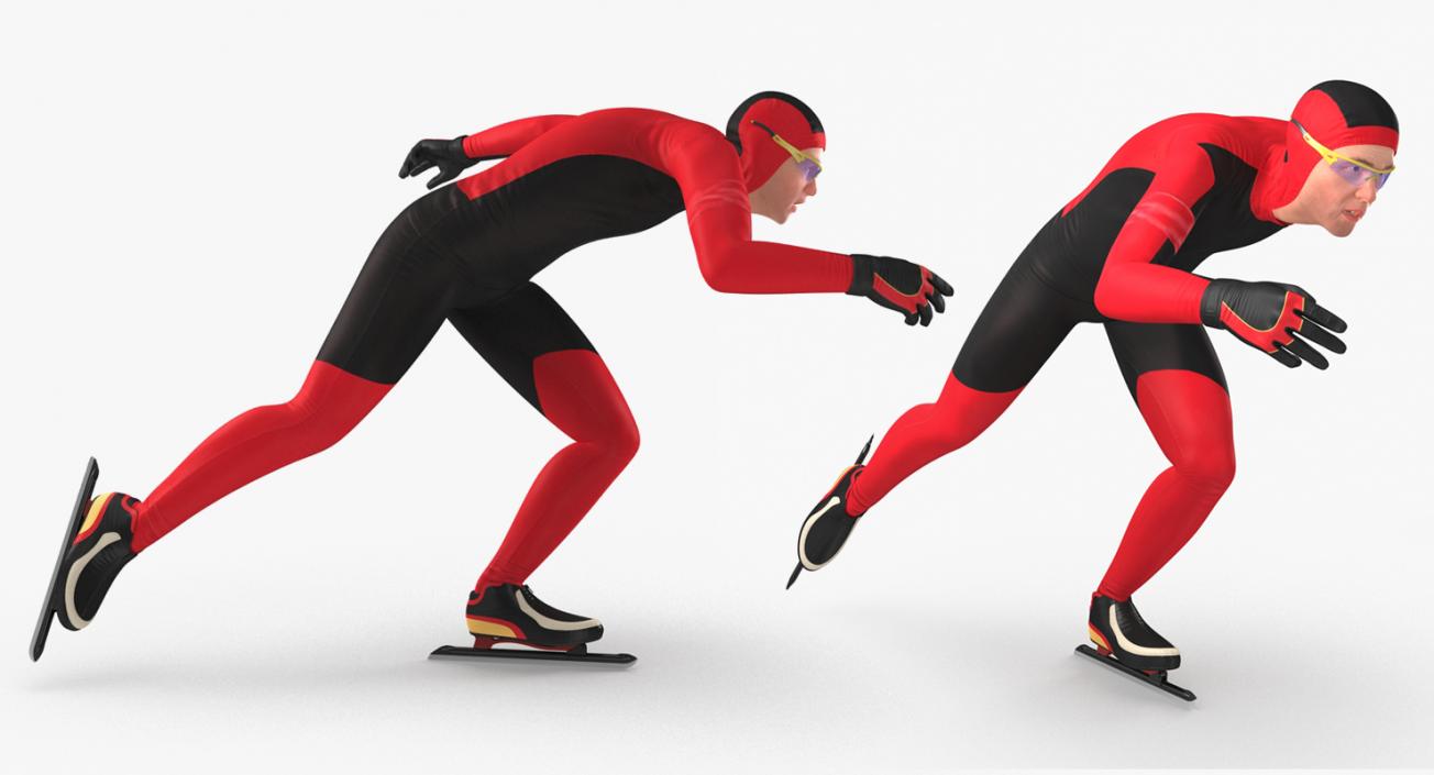 Speed Skater Generic Rigged 3D