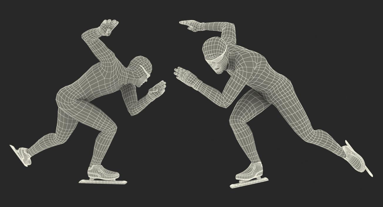 Speed Skater Generic Rigged 3D