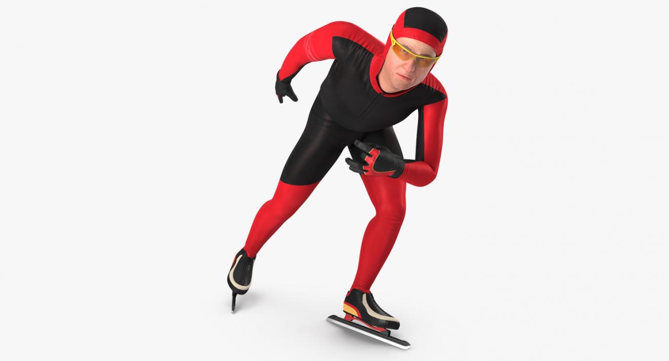 Speed Skater Generic Rigged 3D