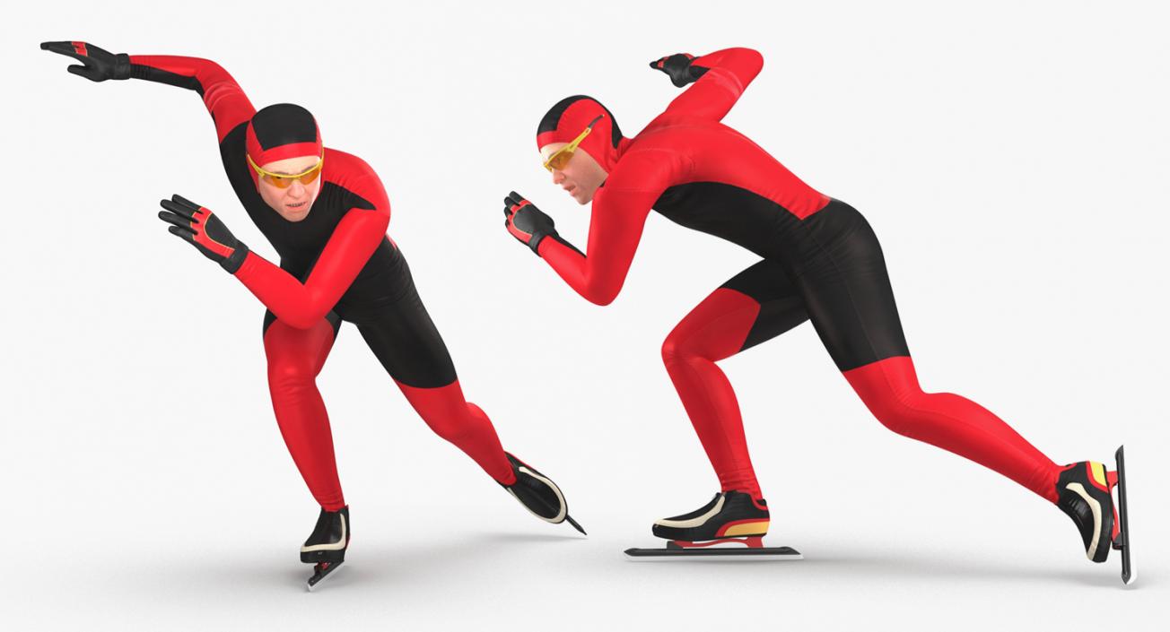 Speed Skater Generic Rigged 3D