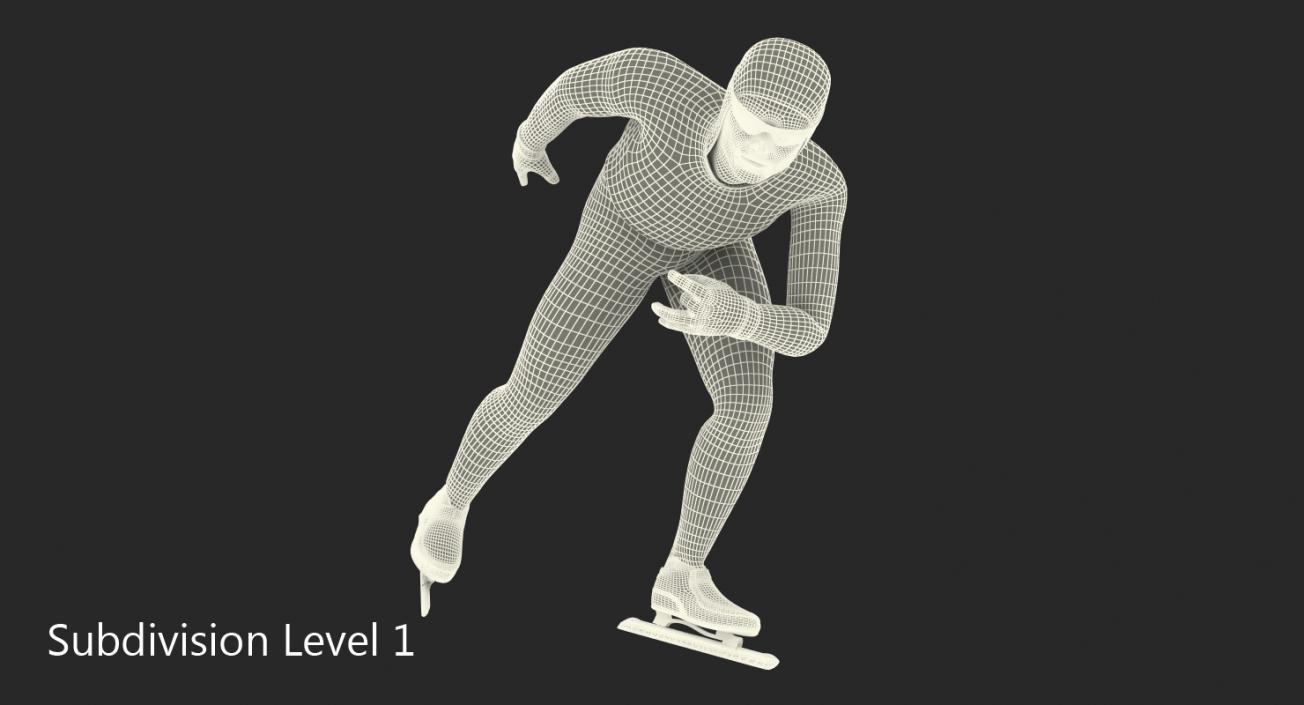 Speed Skater Generic Rigged 3D