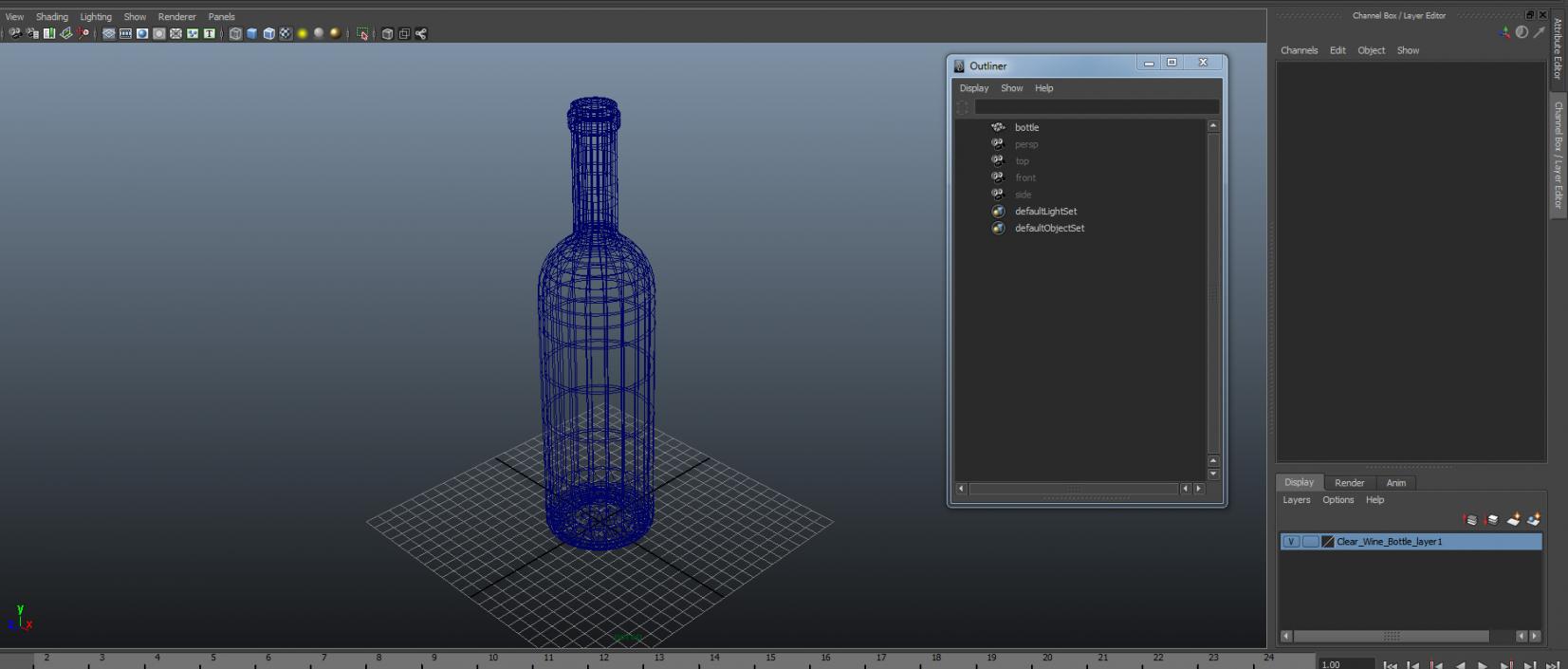 Clear Wine Bottle 3D