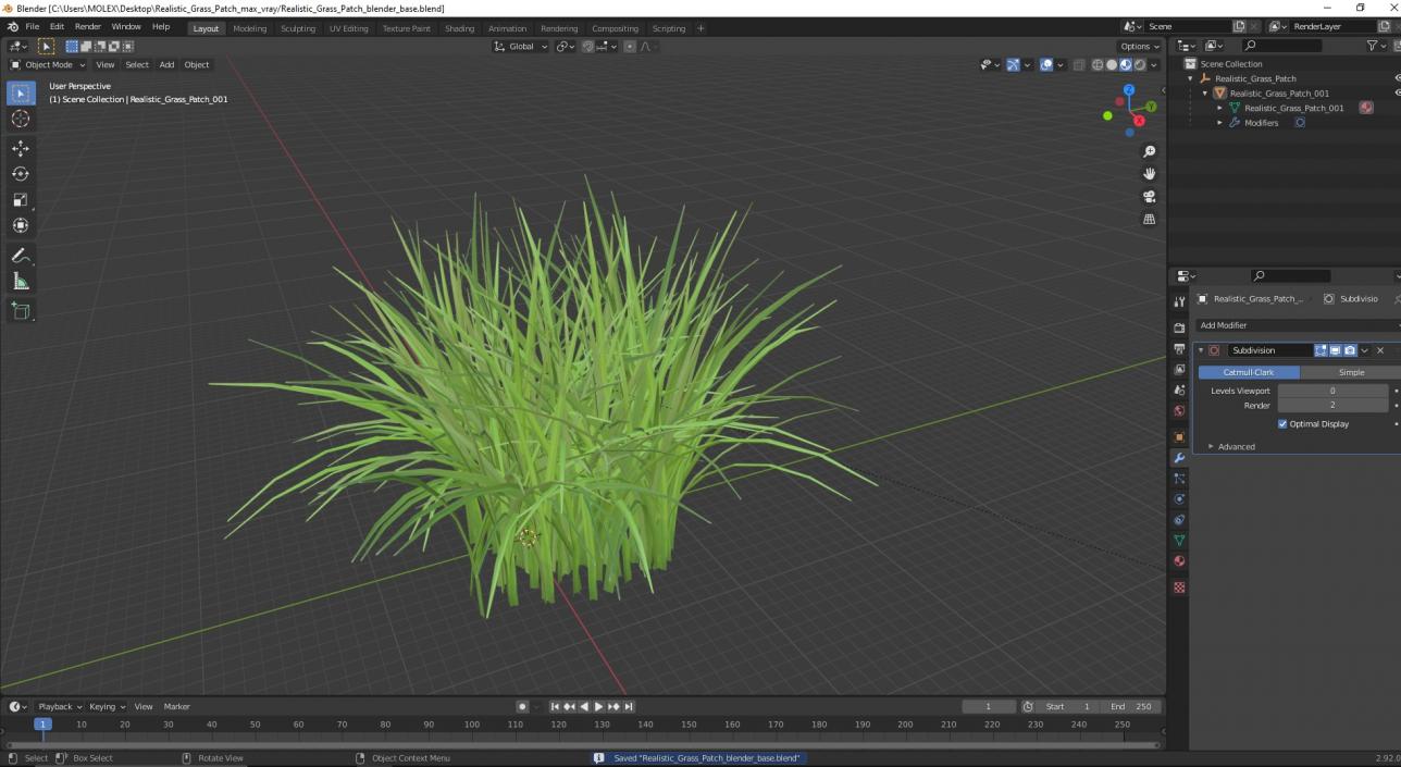 3D Realistic Grass Patch