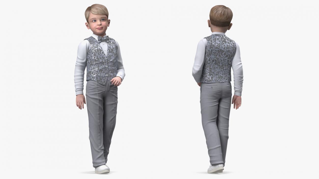 3D Child Boy Party Style Rigged model