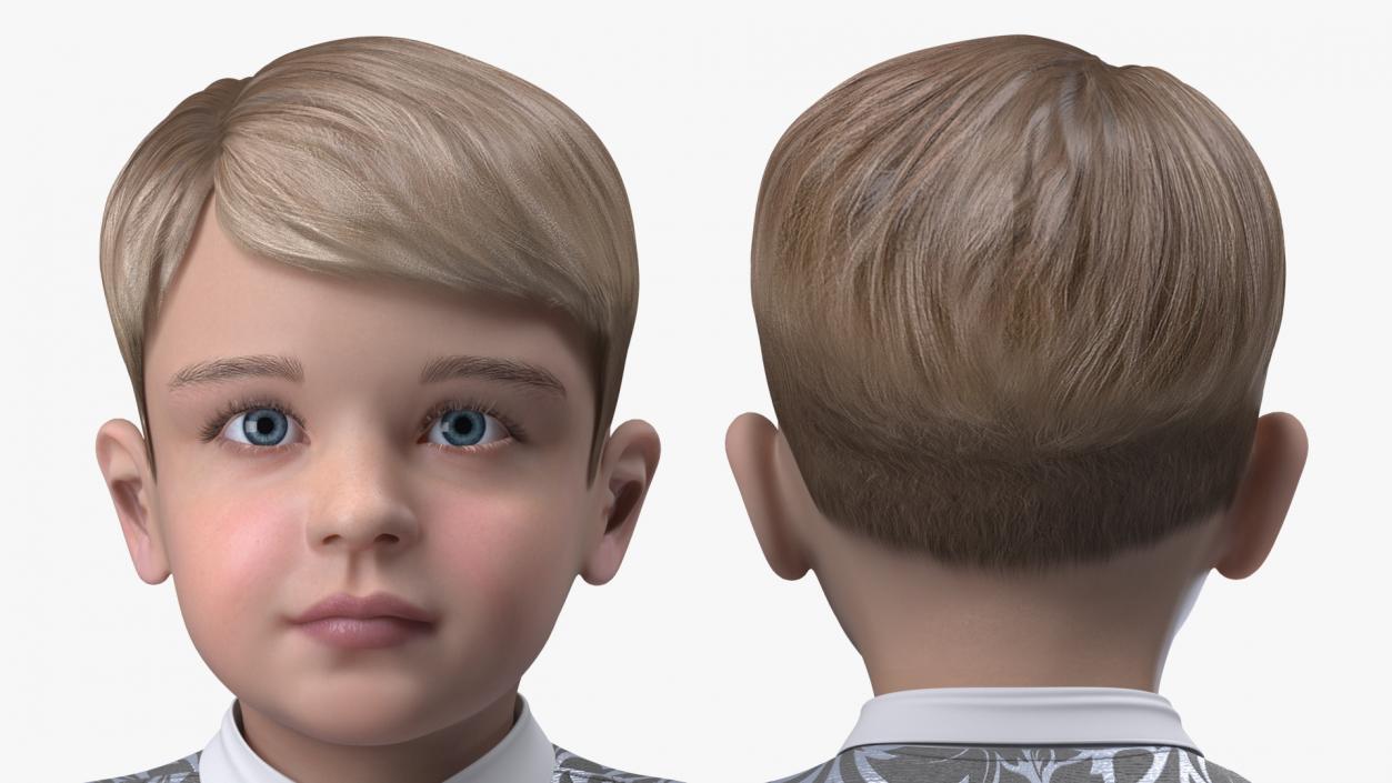 3D Child Boy Party Style Rigged model