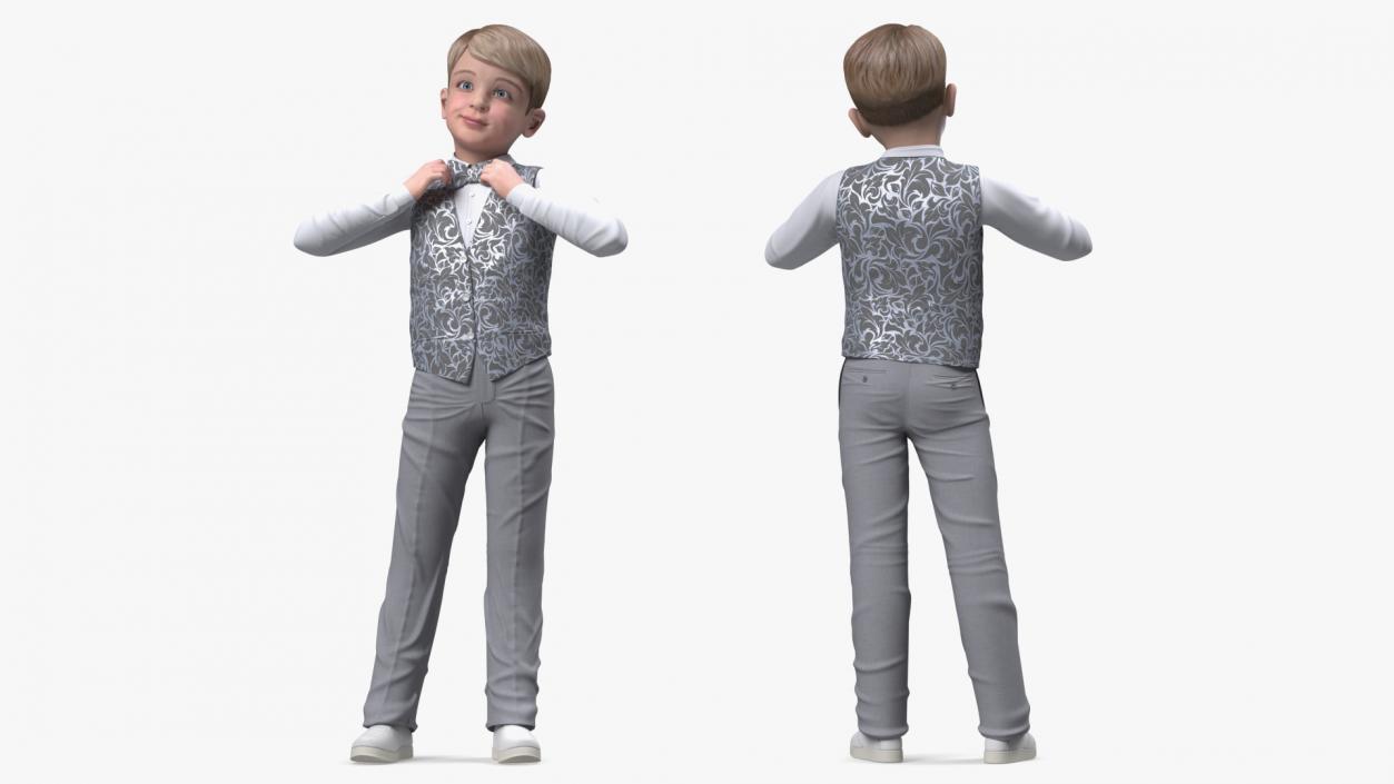 3D Child Boy Party Style Rigged model