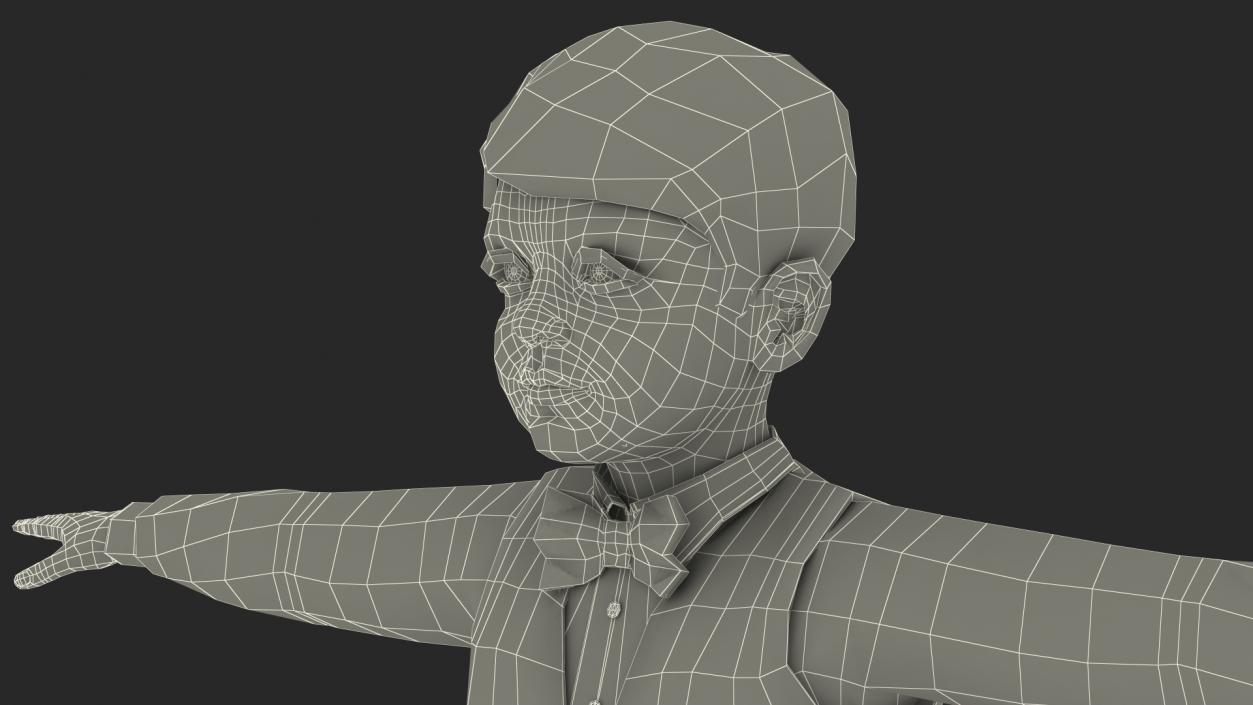 3D Child Boy Party Style Rigged model