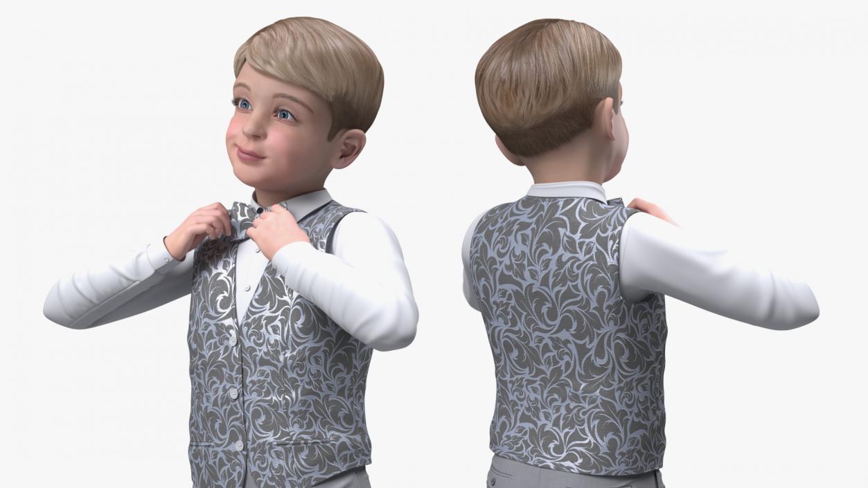 3D Child Boy Party Style Rigged model