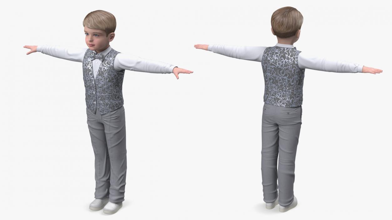 3D Child Boy Party Style Rigged model