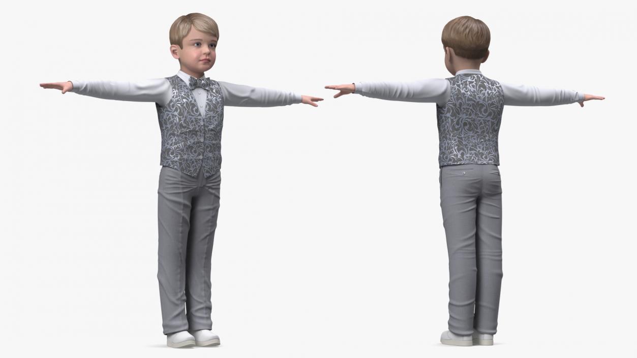 3D Child Boy Party Style Rigged model