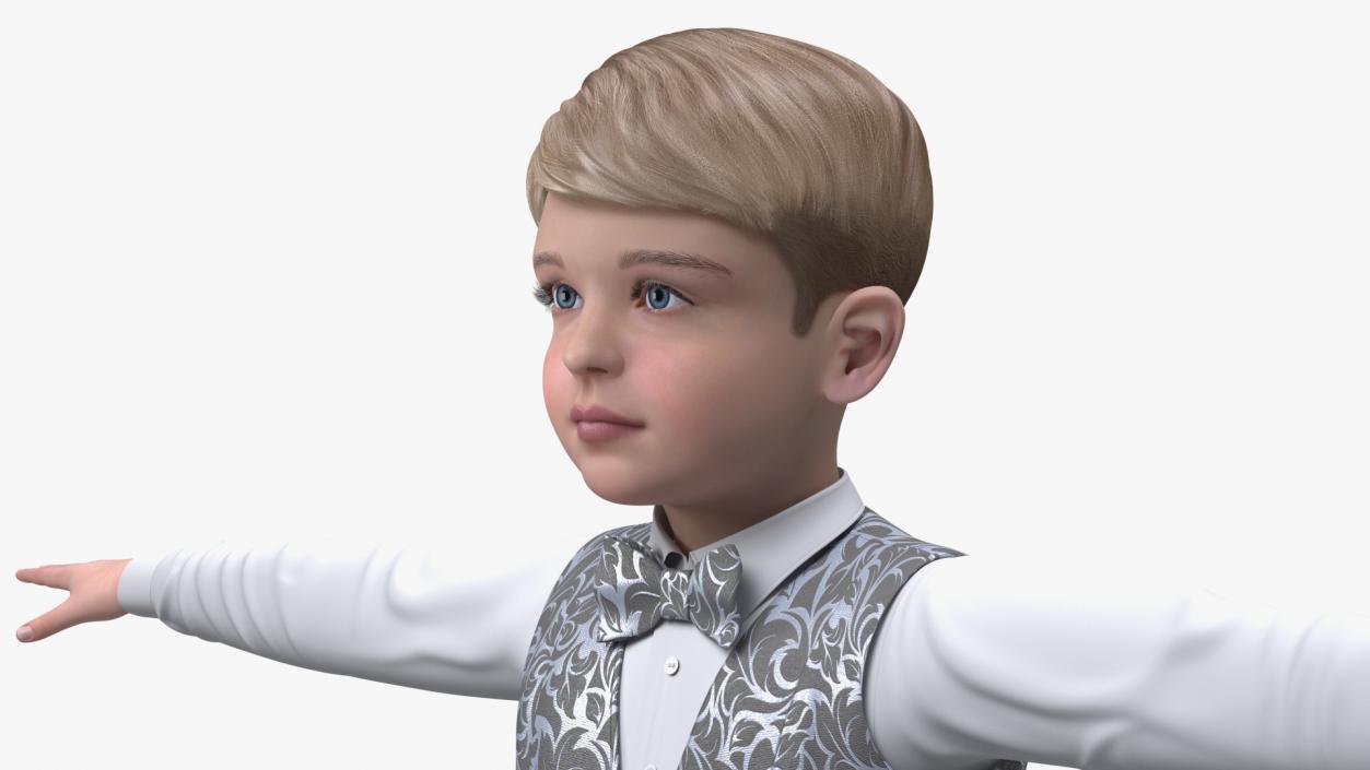 3D Child Boy Party Style Rigged model