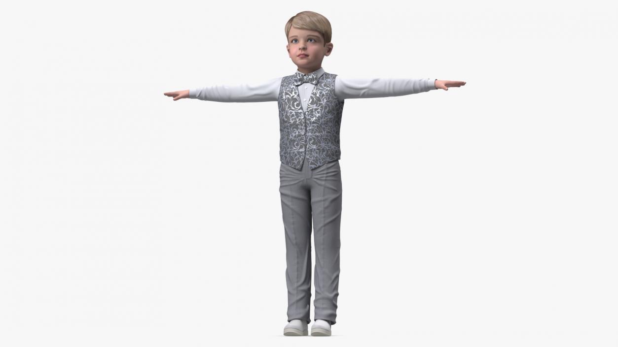 3D Child Boy Party Style Rigged model