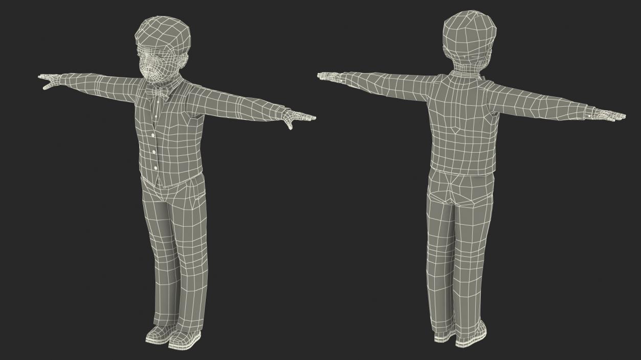 3D Child Boy Party Style Rigged model