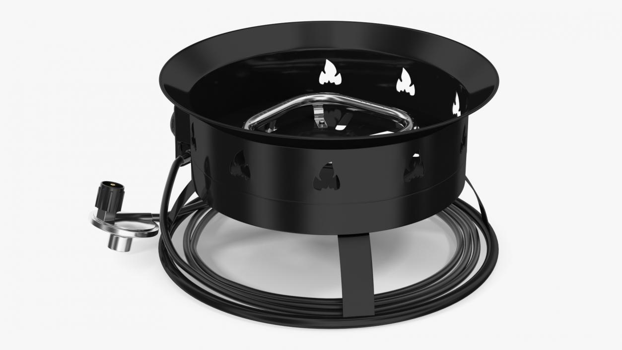 3D Outland Portable Propane Fire Pit Open model