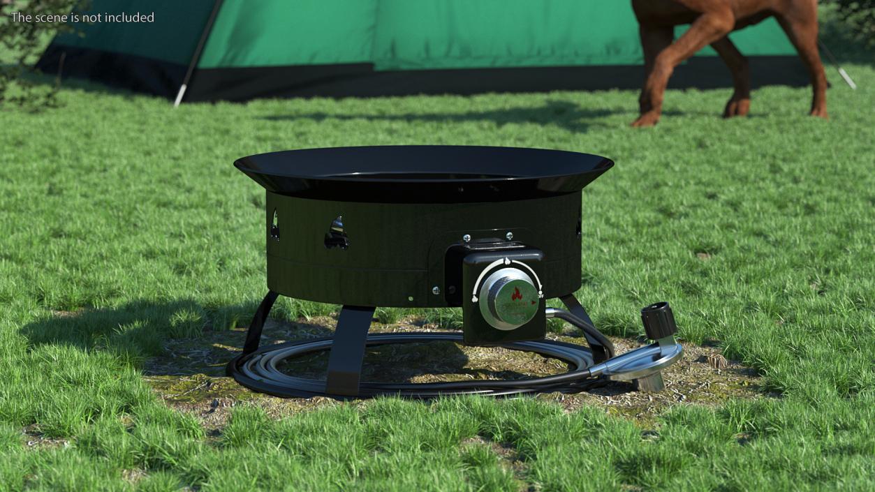 3D Outland Portable Propane Fire Pit Open model