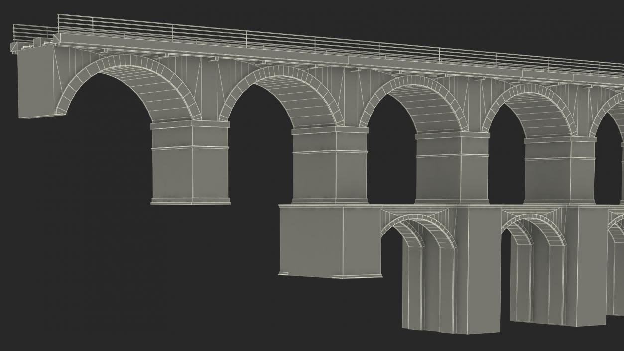 3D model Brick Railway Bridge