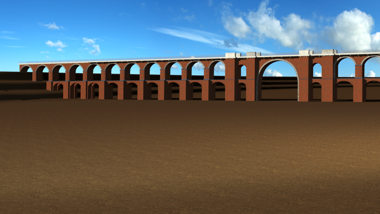 3D model Brick Railway Bridge