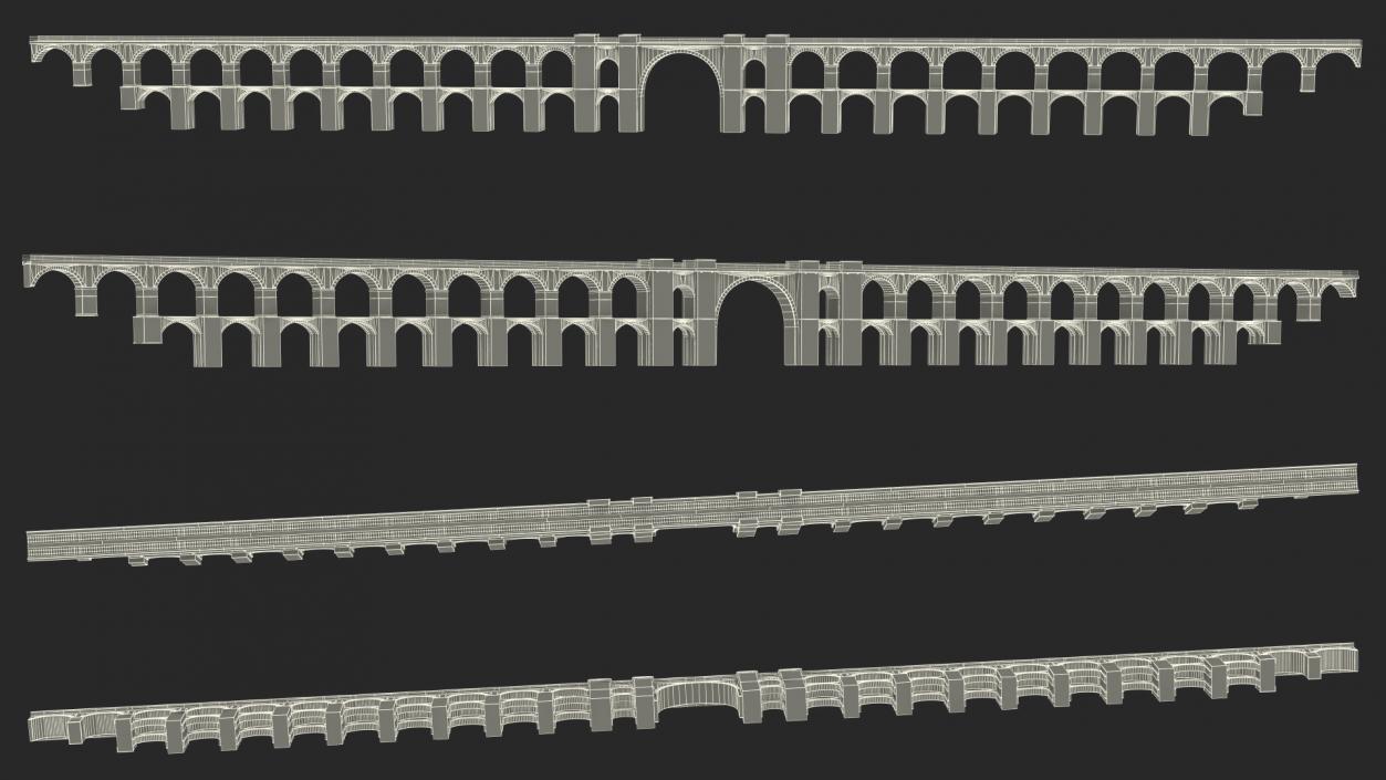 3D model Brick Railway Bridge