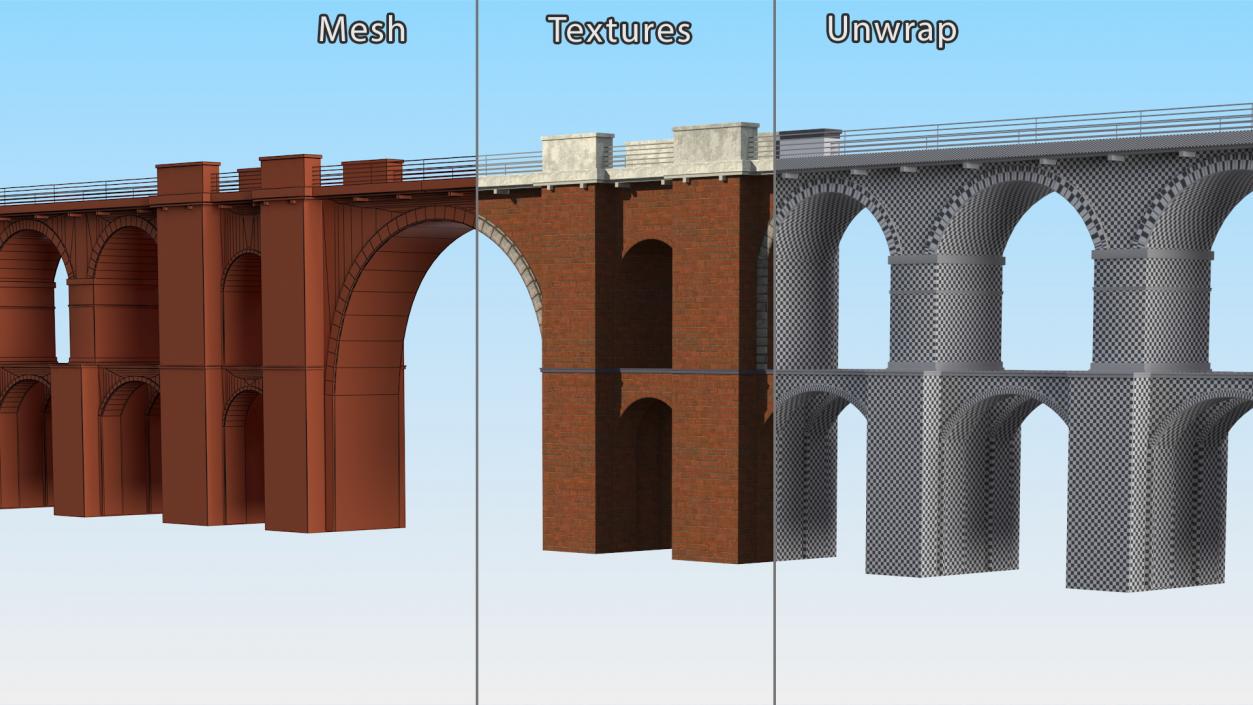 3D model Brick Railway Bridge