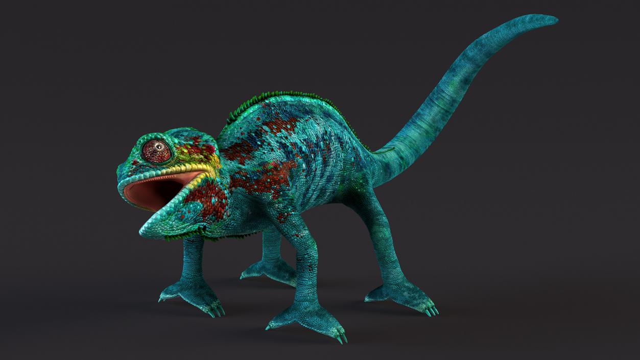 3D Panther Chameleon Rigged for Maya model