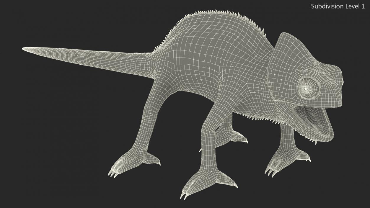 3D Panther Chameleon Rigged for Maya model