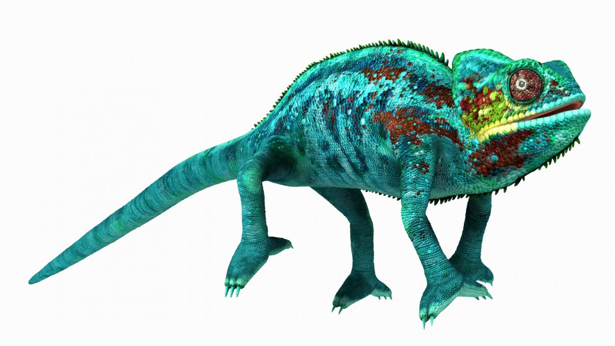 3D Panther Chameleon Rigged for Maya model