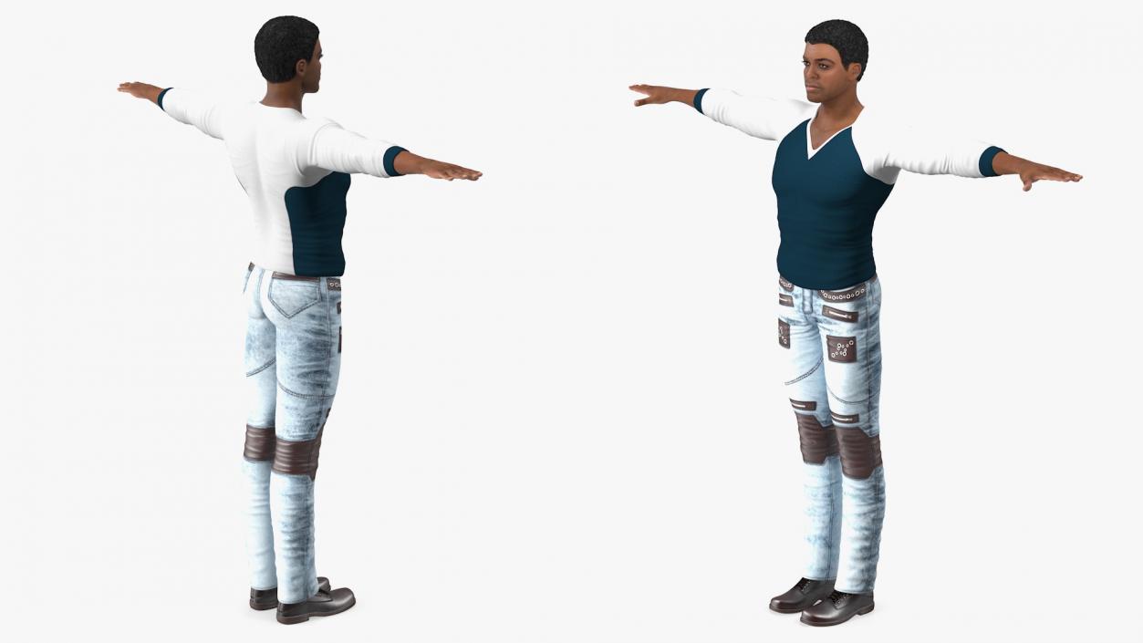 Light Skin City Style Man T Pose 3D