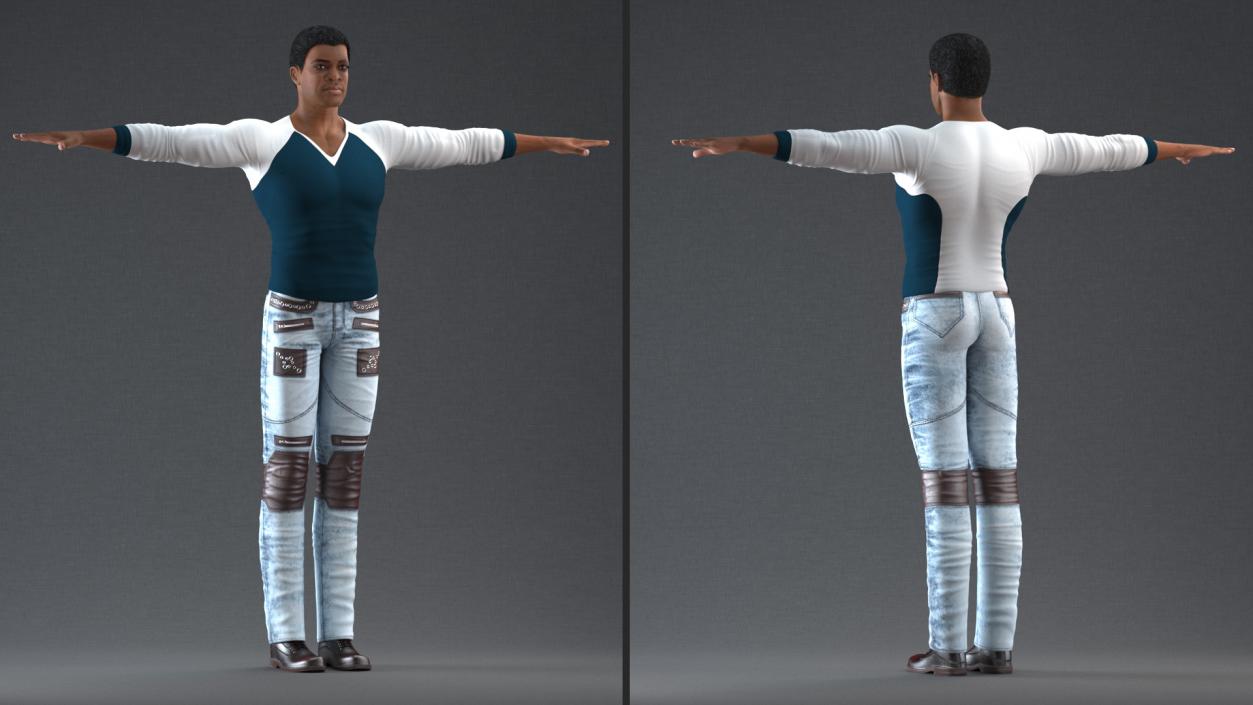 Light Skin City Style Man T Pose 3D