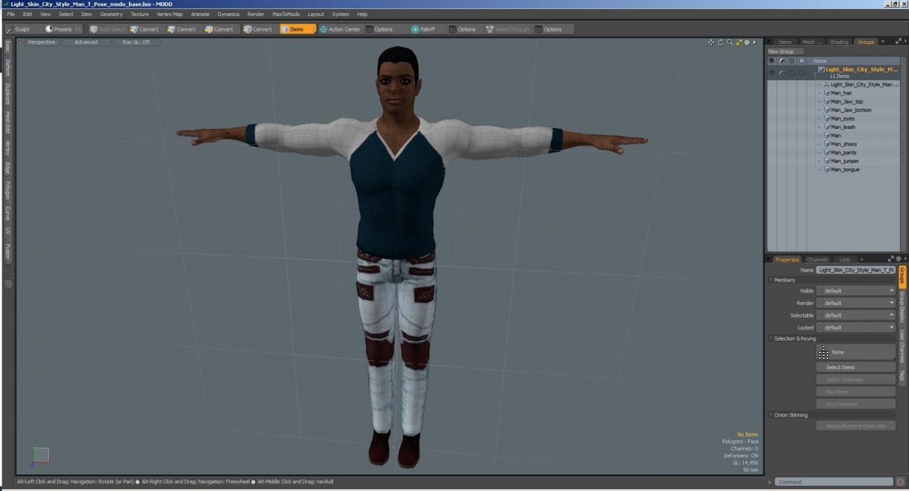 Light Skin City Style Man T Pose 3D