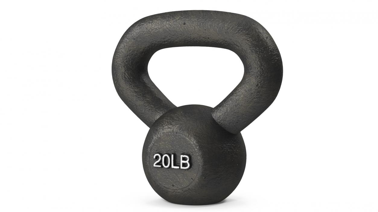 3D Wide Handle Iron Kettle Bell 20lb model