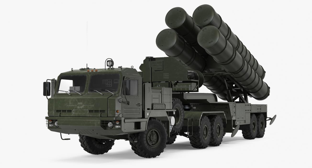 S-400 Triumf Launch Vehicle Rigged 3D model