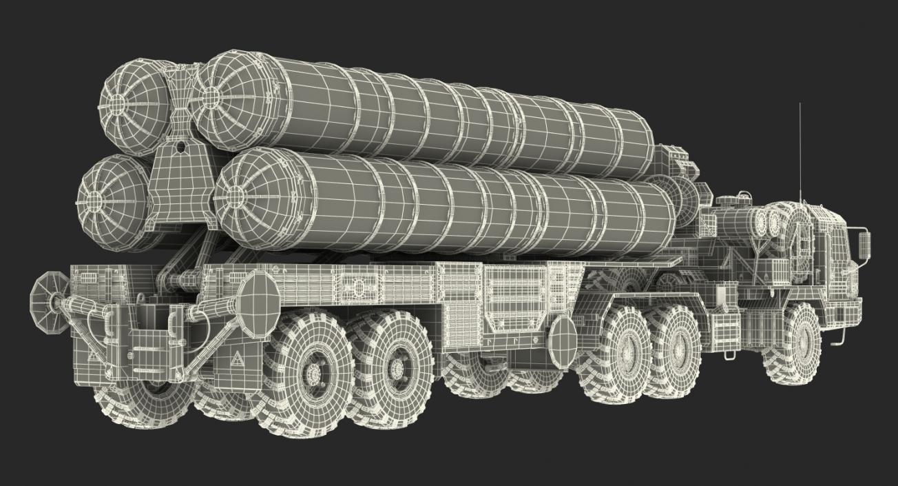 S-400 Triumf Launch Vehicle Rigged 3D model