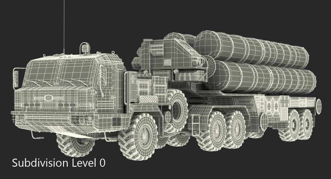 S-400 Triumf Launch Vehicle Rigged 3D model