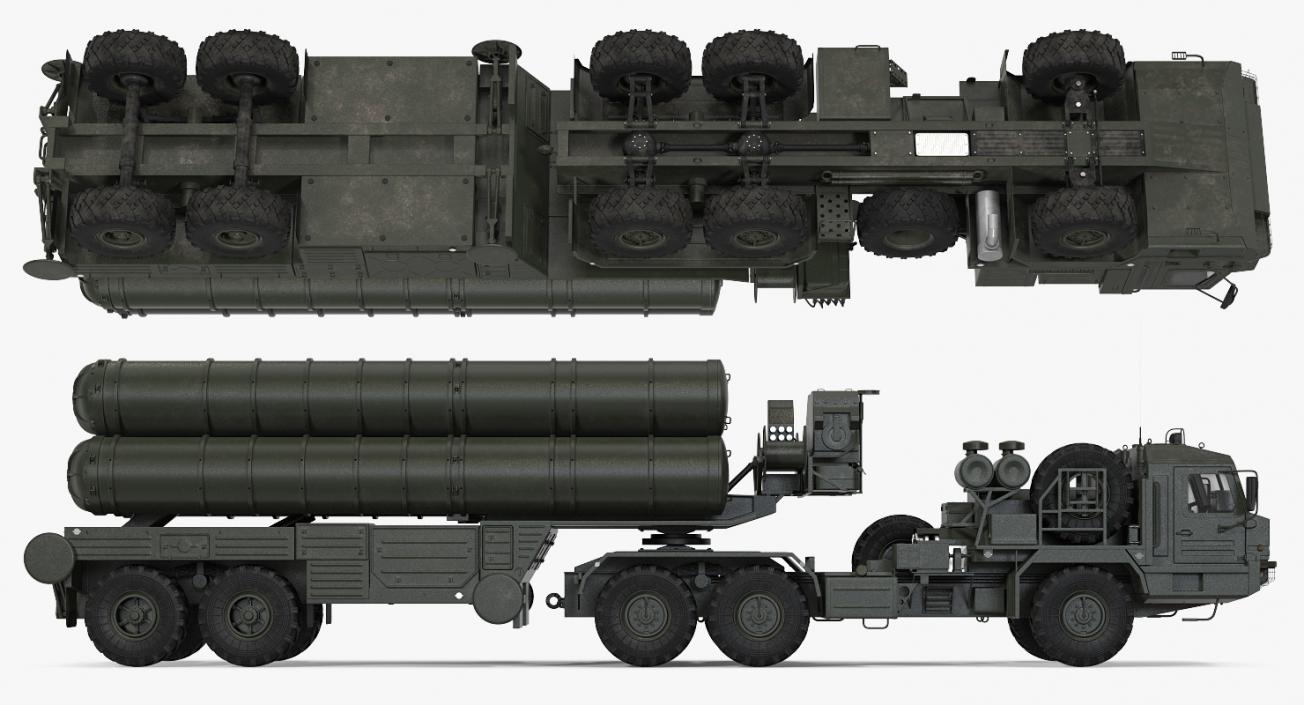 S-400 Triumf Launch Vehicle Rigged 3D model