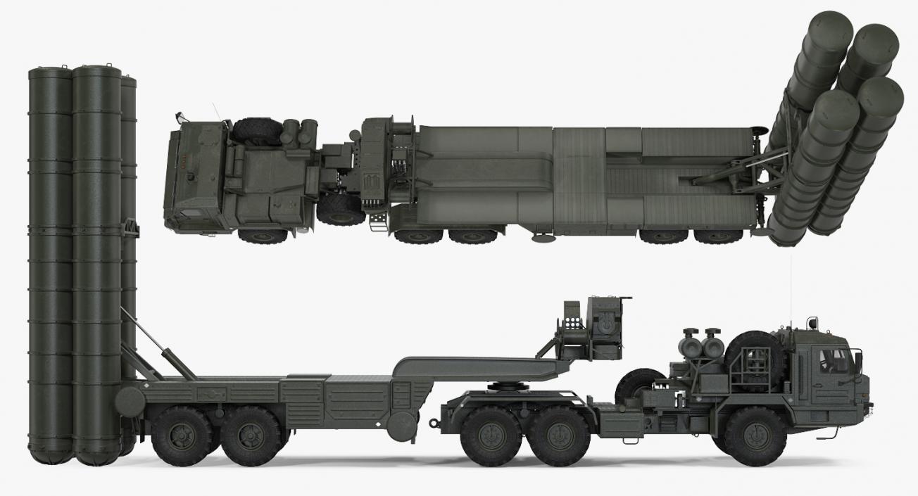 S-400 Triumf Launch Vehicle Rigged 3D model