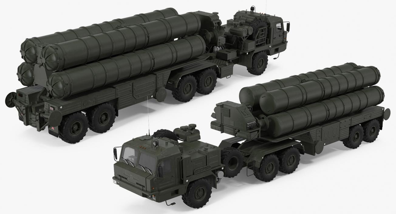 S-400 Triumf Launch Vehicle Rigged 3D model