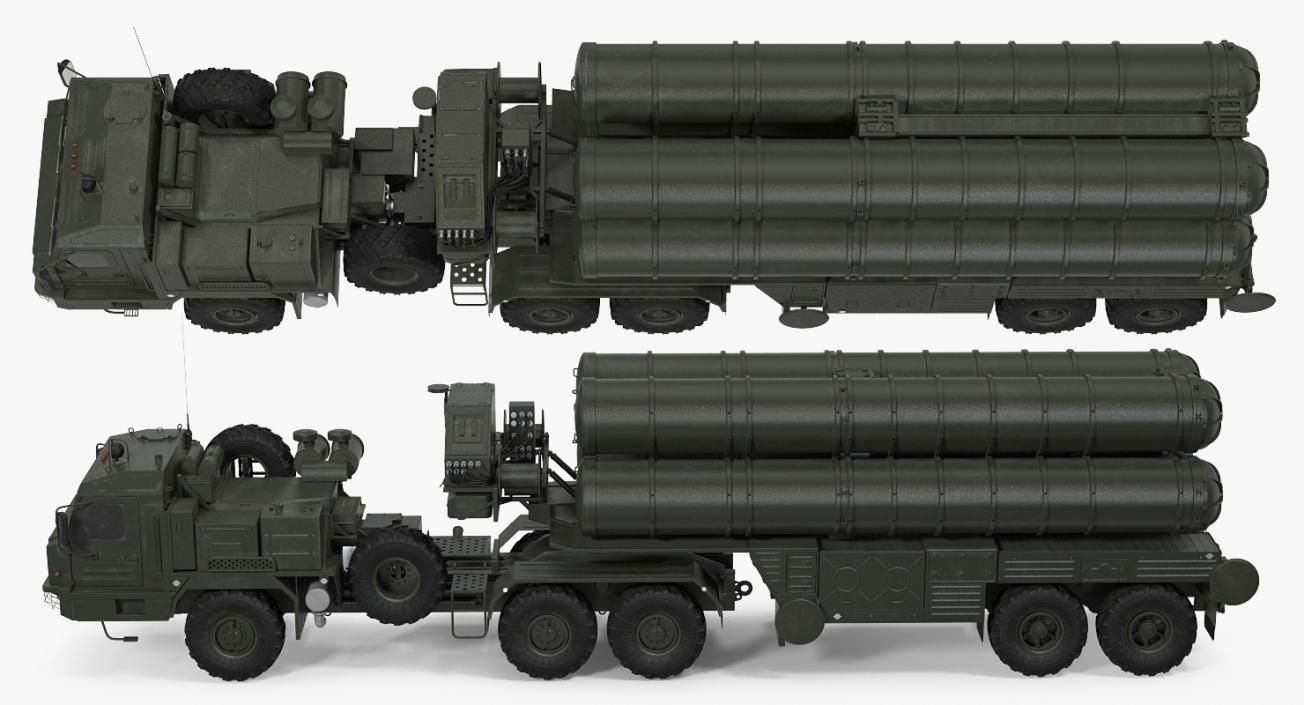 S-400 Triumf Launch Vehicle Rigged 3D model