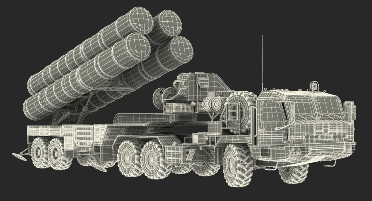 S-400 Triumf Launch Vehicle Rigged 3D model