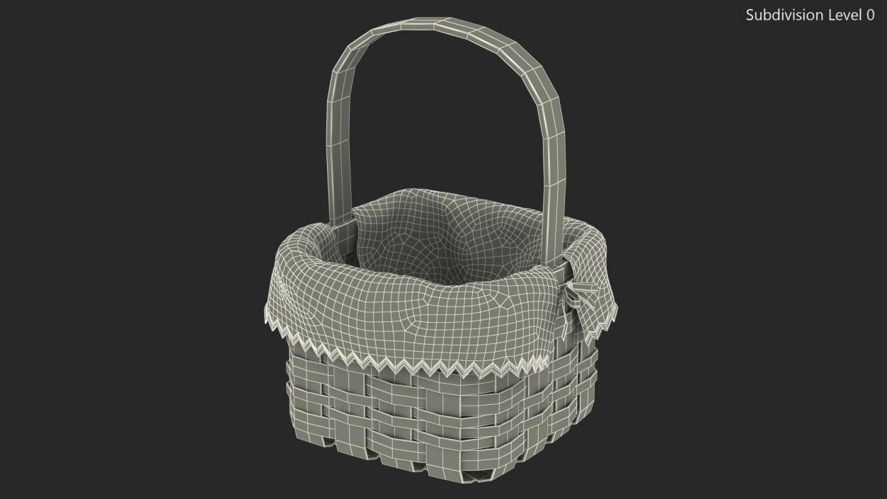 3D Wicker Basket model