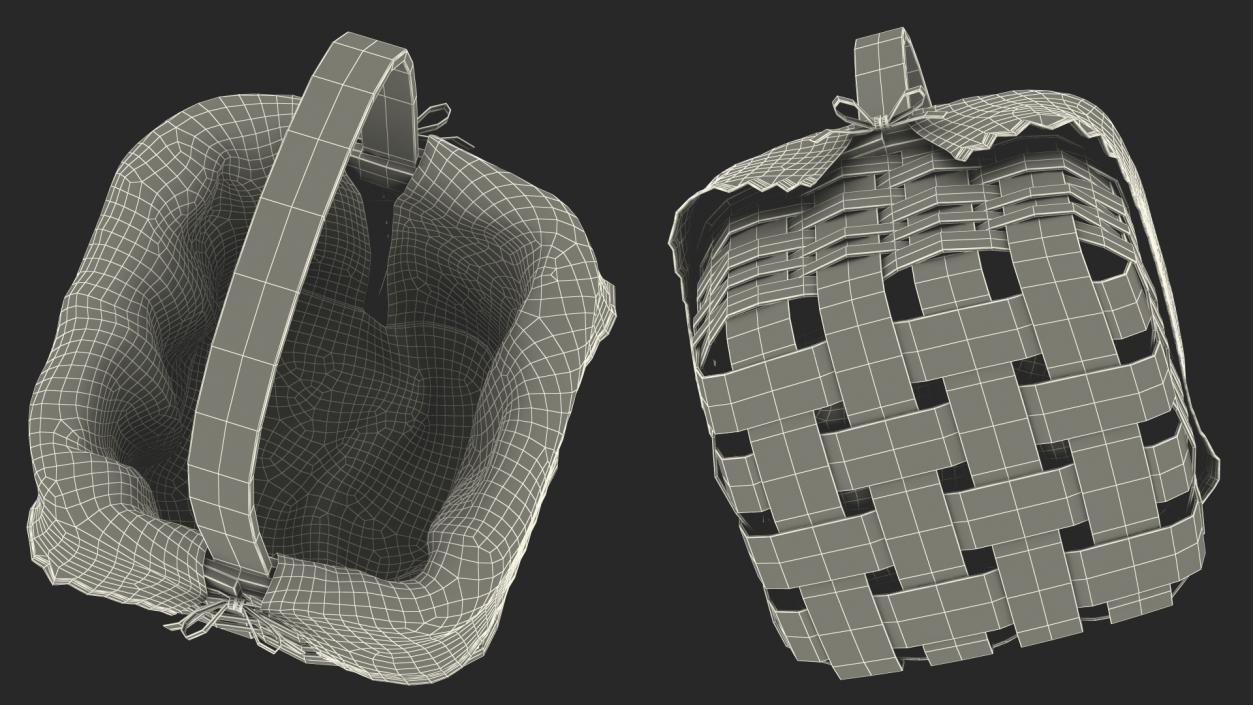 3D Wicker Basket model