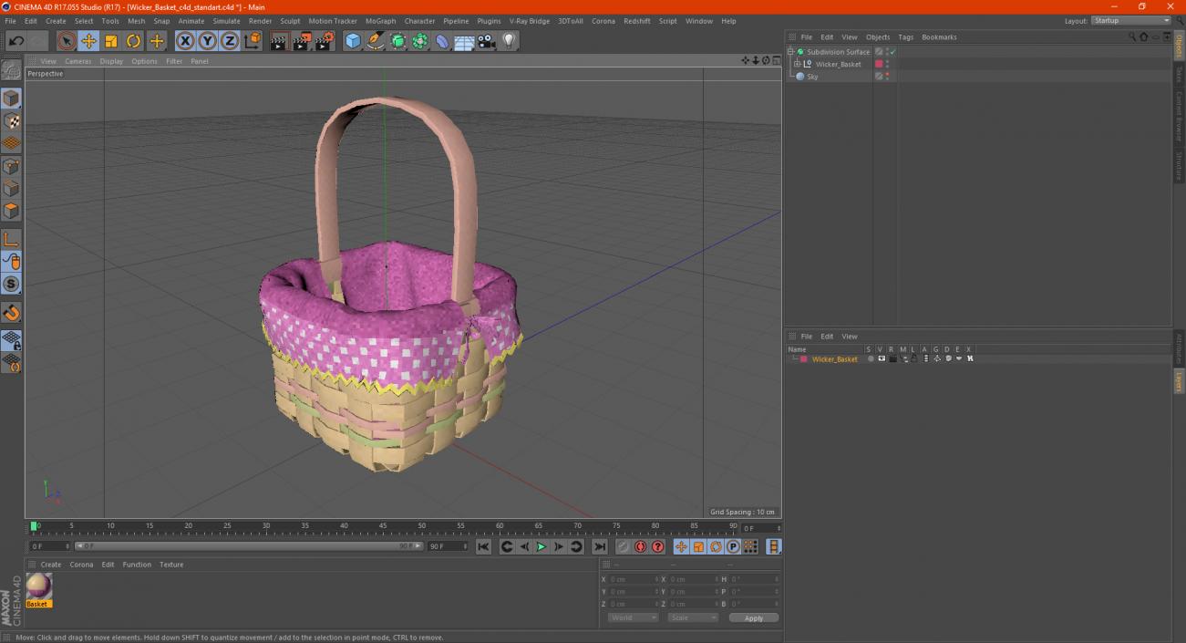 3D Wicker Basket model