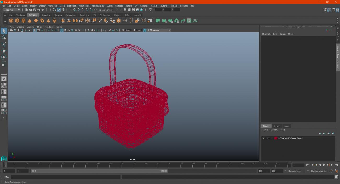 3D Wicker Basket model