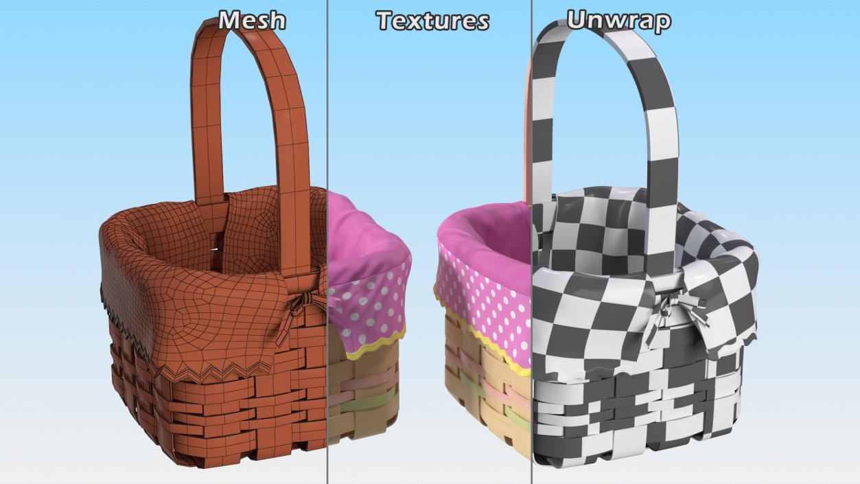 3D Wicker Basket model